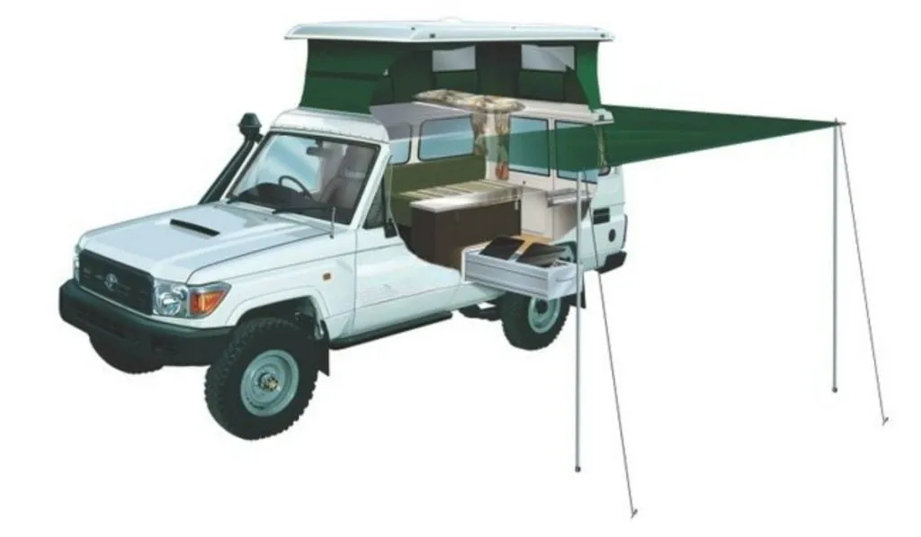 4WD camper op onverhard terrein
