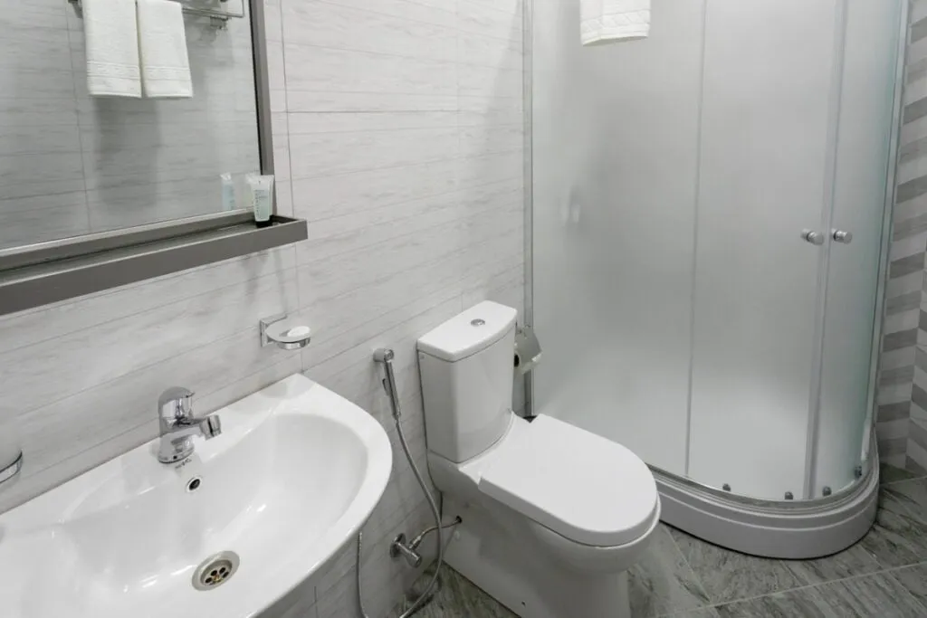 Bathroom in a Class A motorhome