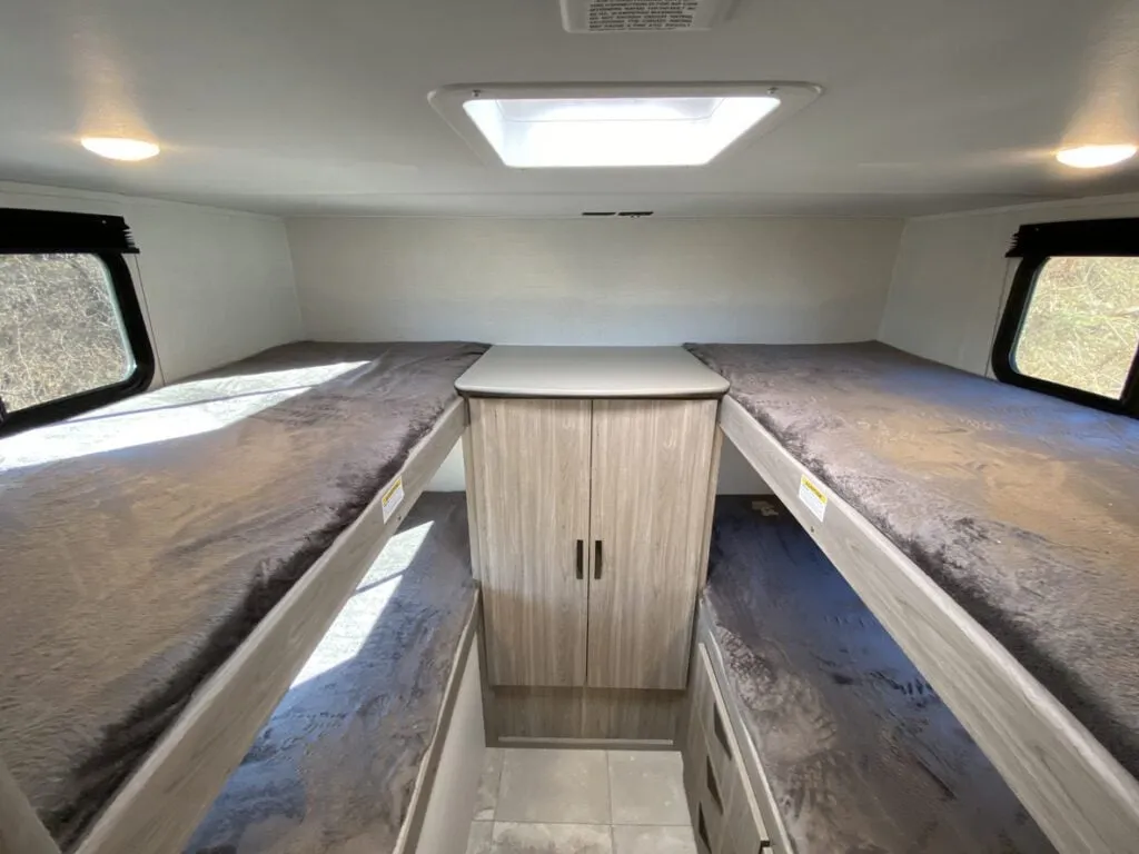 Bunk beds in a Class A motorhome