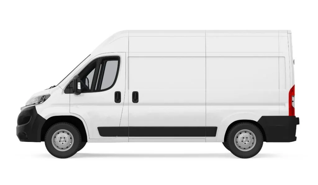 Single-berth campervan, buitenaanzicht